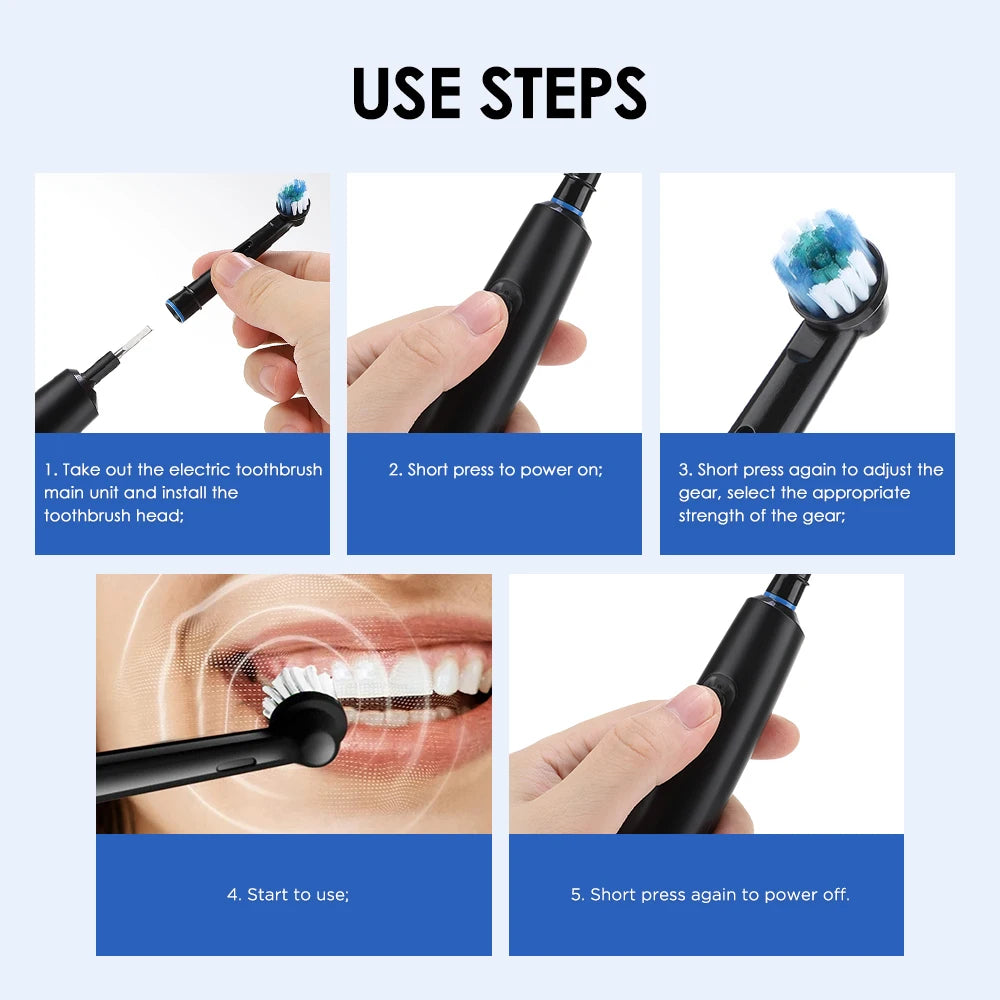 Intelligent Rotating Electric Toothbrush Rechargeable Rotary Toothbrush