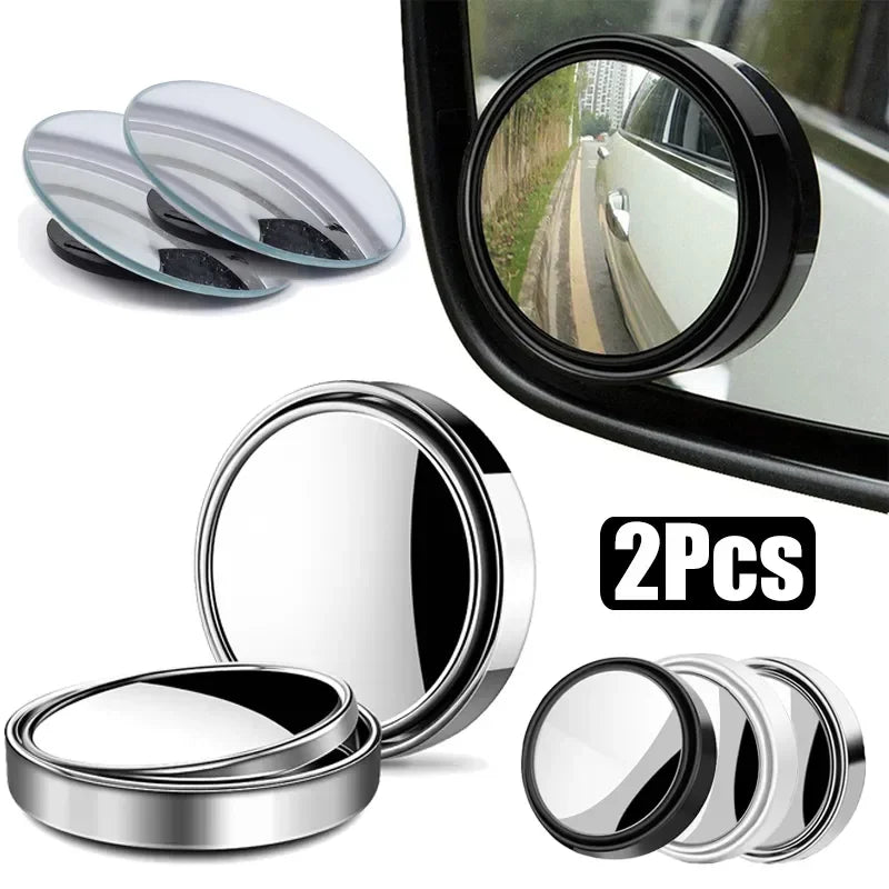 2Pcs Car Blind Spot Mirrors Adjustable Wide Angle Rearview Round Mirror