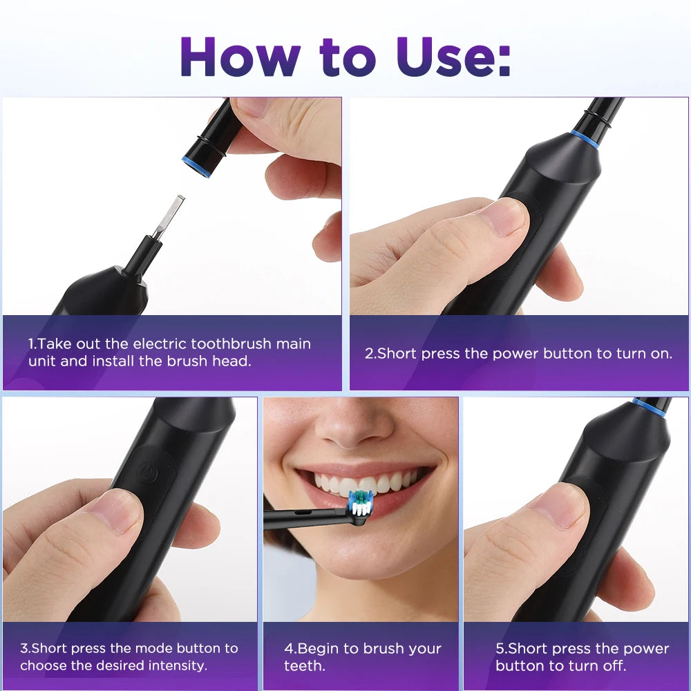 Rechargeable Rotating Electric Toothbrush with 4 Heads - 14
