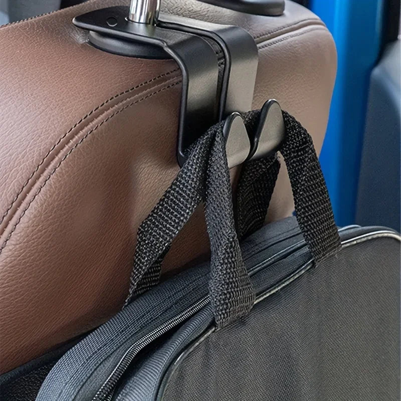 2 Pack Car Seat Back Hooks Multi-Function Headrest Storage Hangers