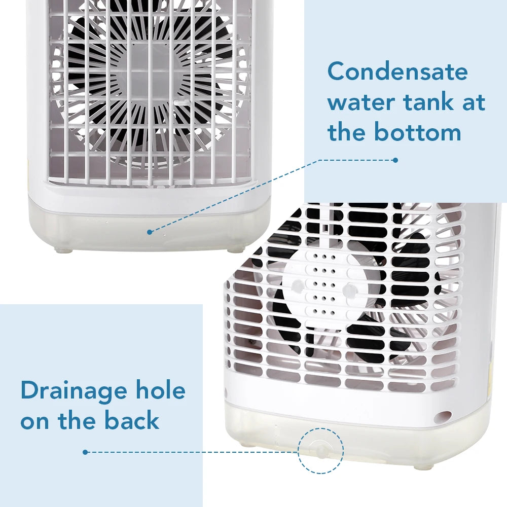 Portable Air Conditioner Fan USB Mini Cooler Humidifier - 12