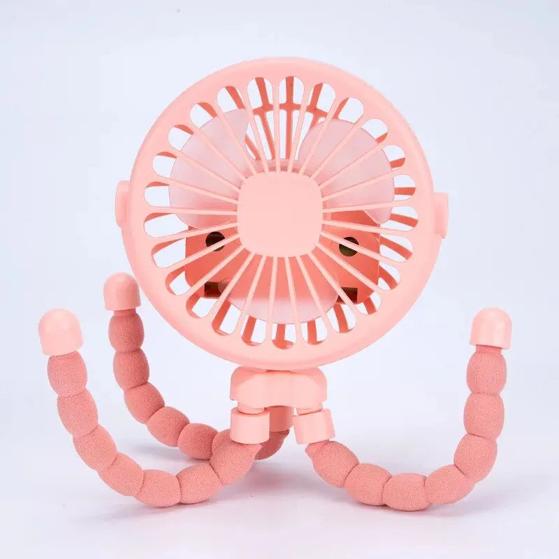 Portable Octopus Stroller Fan Flexible Tripod USB Rechargeable Mini Fan - 5