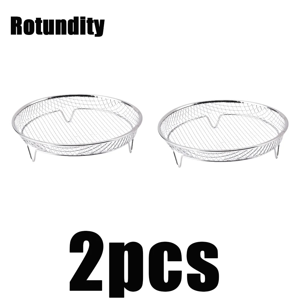 Stackable Air Fryer Rack Stainless Steel Grilling and Steaming Tray