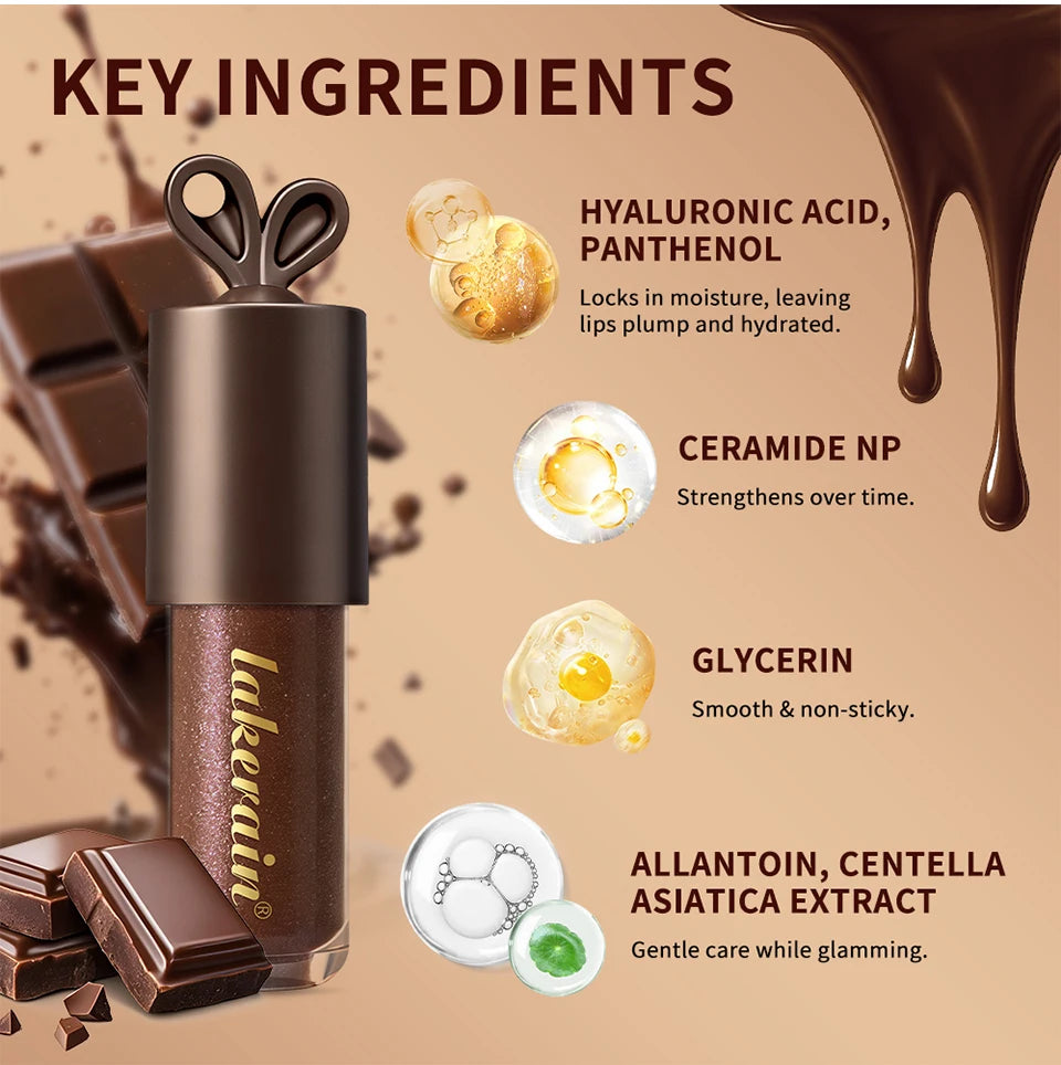 Honey Chocolate Lip Gloss Set Moisturizing Lip Oil Plumper