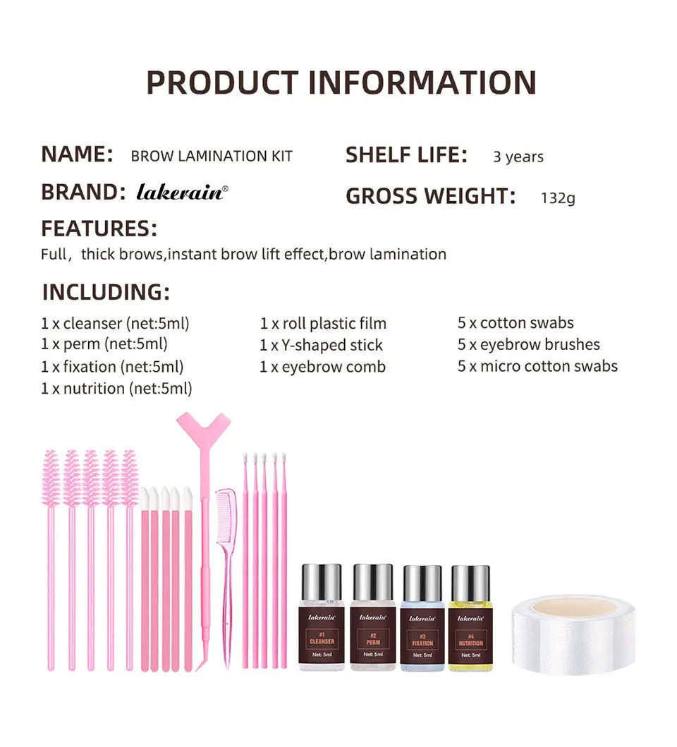 Semi-Permanent Brow Lamination Kit Eyebrow Lifting Shaping Set - 14