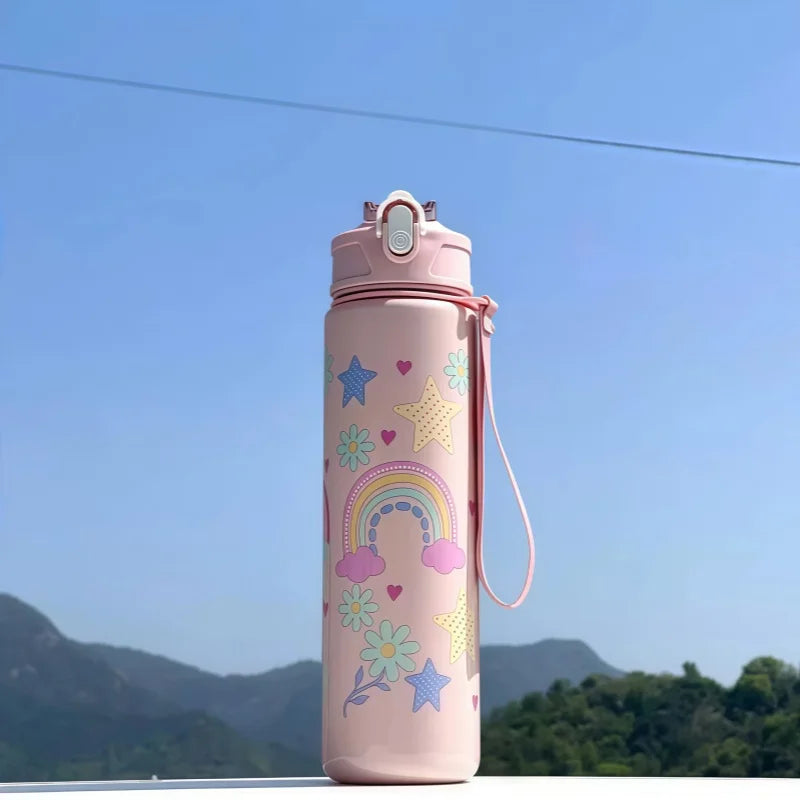 750ml Dinosaur Kids Water Bottle Leakproof Sippy Cup with Straw - 19
