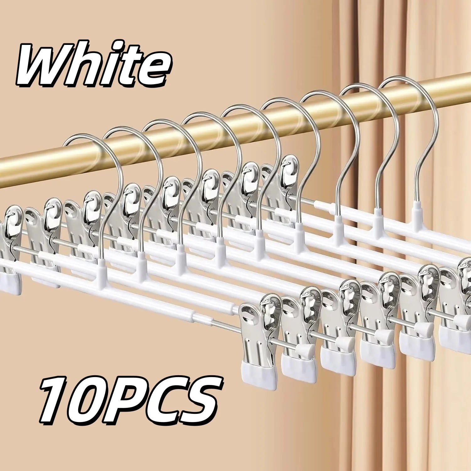 Non-Slip Stainless Steel Pants Hangers with Clips for Skirts and Jeans