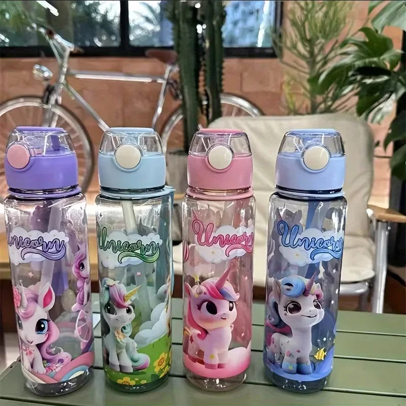 700ml Unicorn Space Cup Reusable Sport Water Bottle Portable Straw Jug