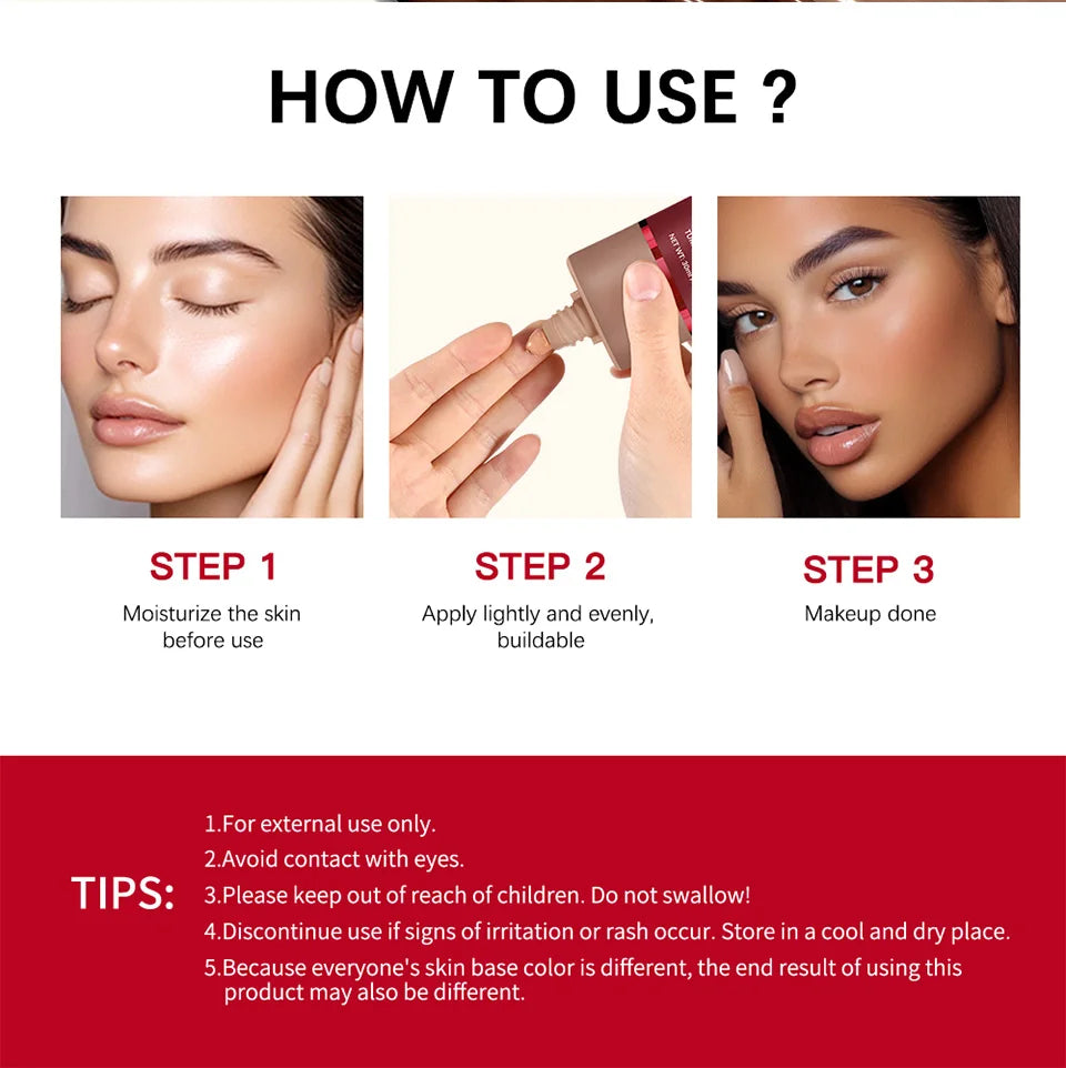 Liquid Foundation and Dual Brush Combo Matte Oil Control Makeup Set - 13