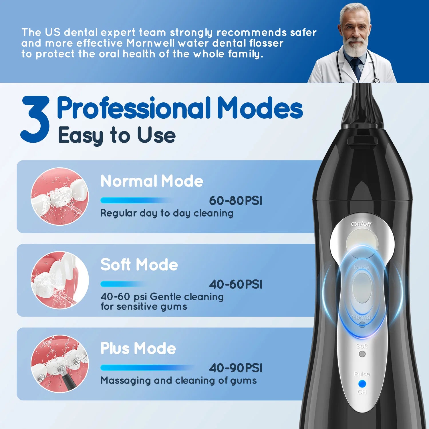 3 in 1 Oral Clean Kit Water Flosser Electric Toothbrush - 4