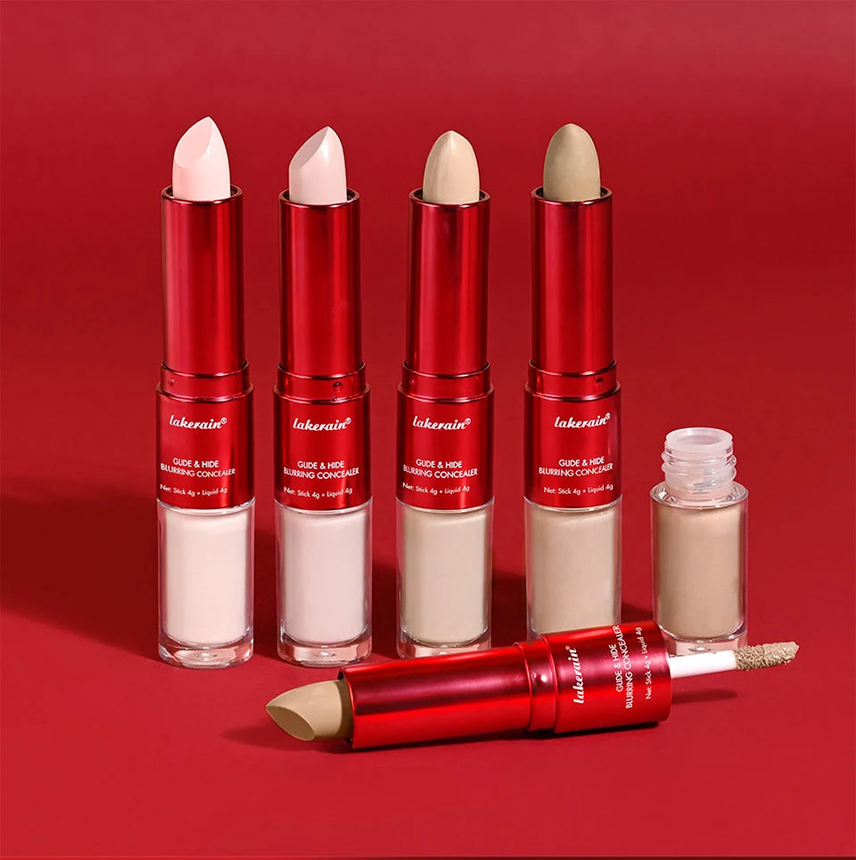2-in-1 Glide & Hide Blurring Concealer Liquid Foundation Makeup - 17