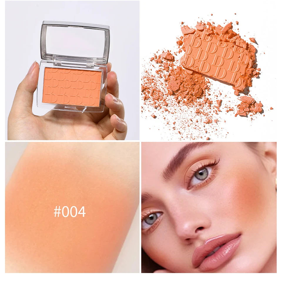 Matte Embossed Blush Palette and Brush Set - 14