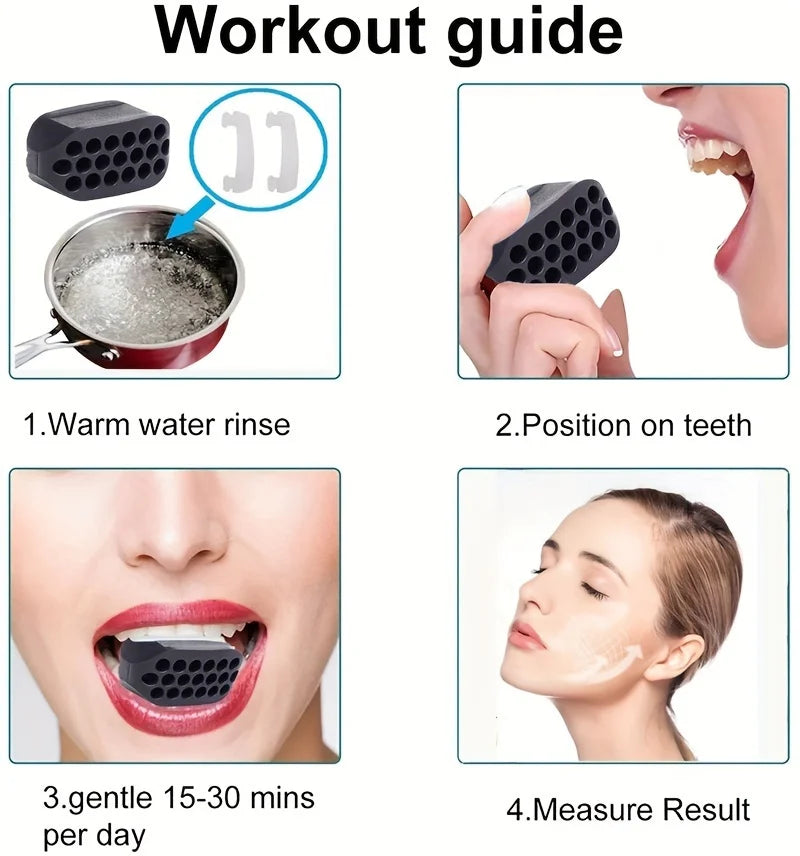 6Pcs Jaw Exerciser Facial Muscle Trainer Silicone Jawline Shaper Tool