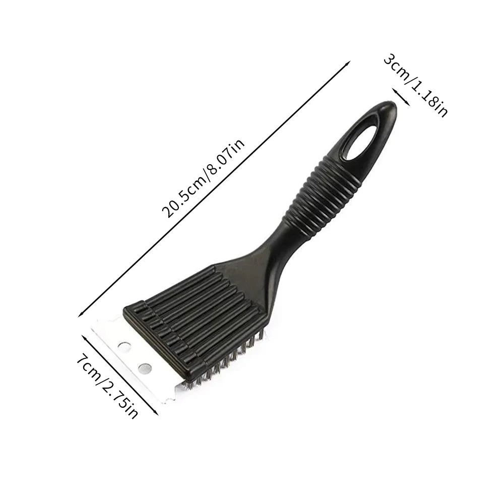 2-in-1 BBQ Grill Brush and Scraper Steel Wire Cleaning Tool