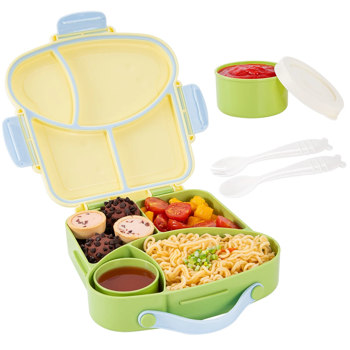 Cute Cartoon Bento Lunch Box Portable Food Container with Compartments