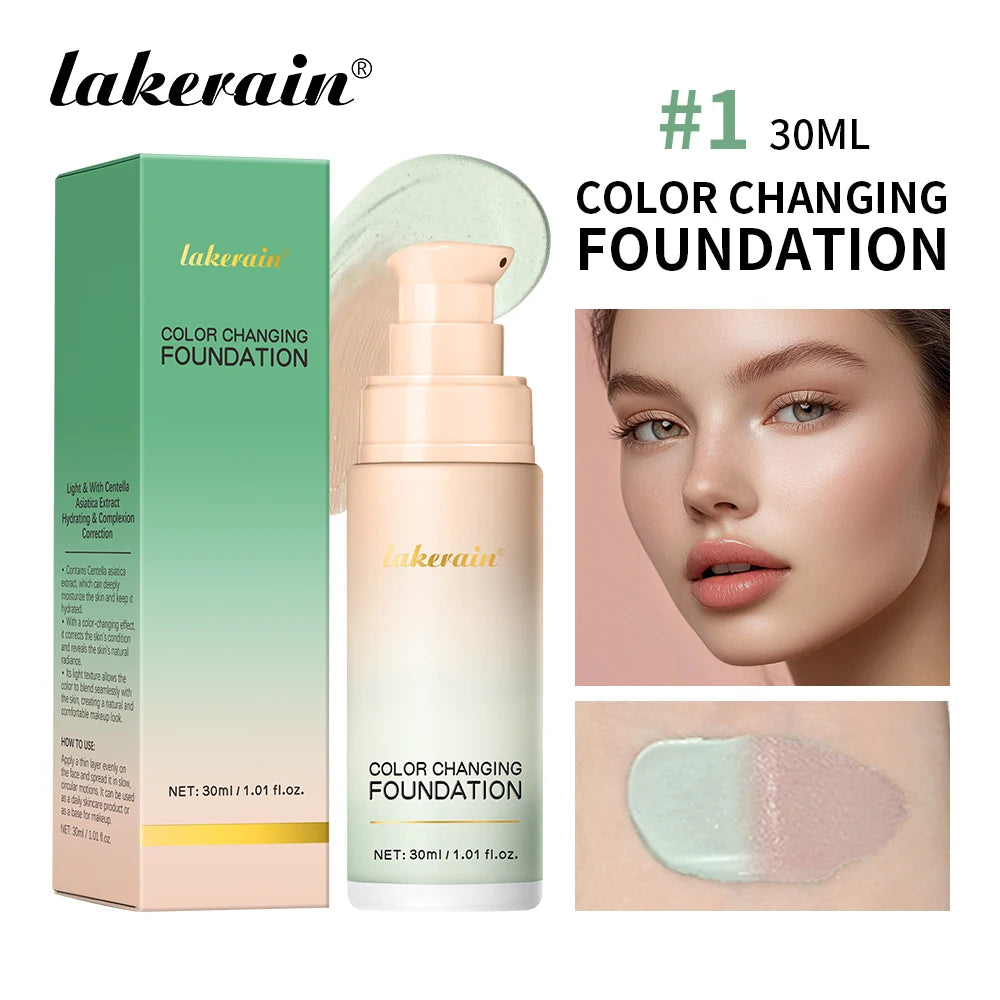Lakerain Color Changing Liquid Foundation Moisturizing Base Makeup