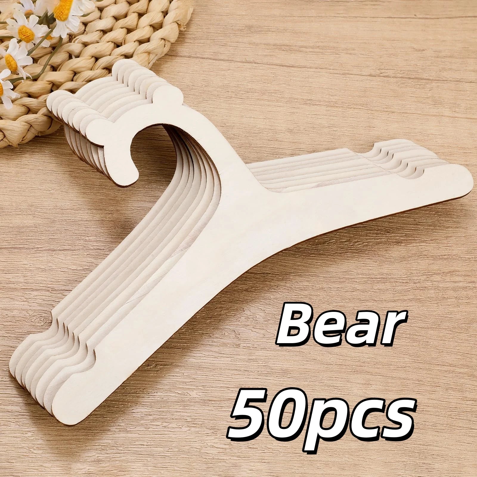 Wooden Baby Clothes Hangers Nursery Kids Wardrobe Organizer Set - 13