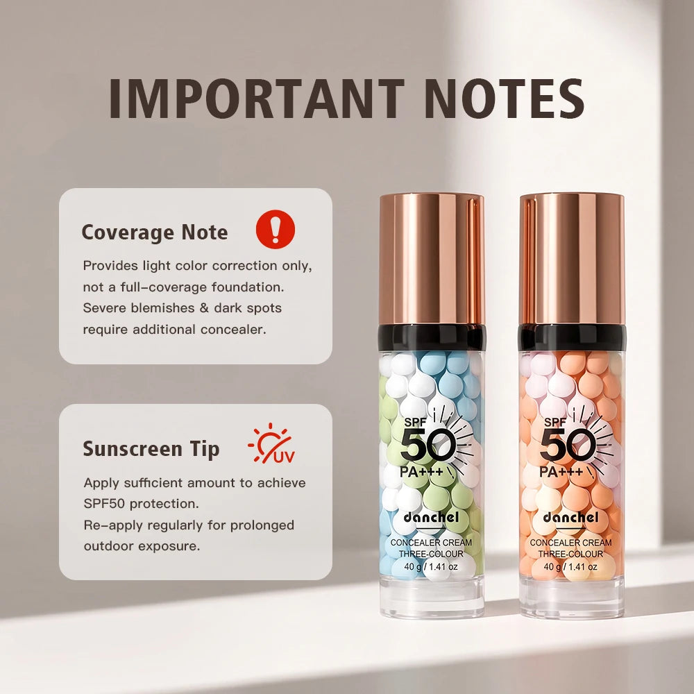 3 Color Correcting Concealer Cream SPF50 Makeup Primer Base - 14
