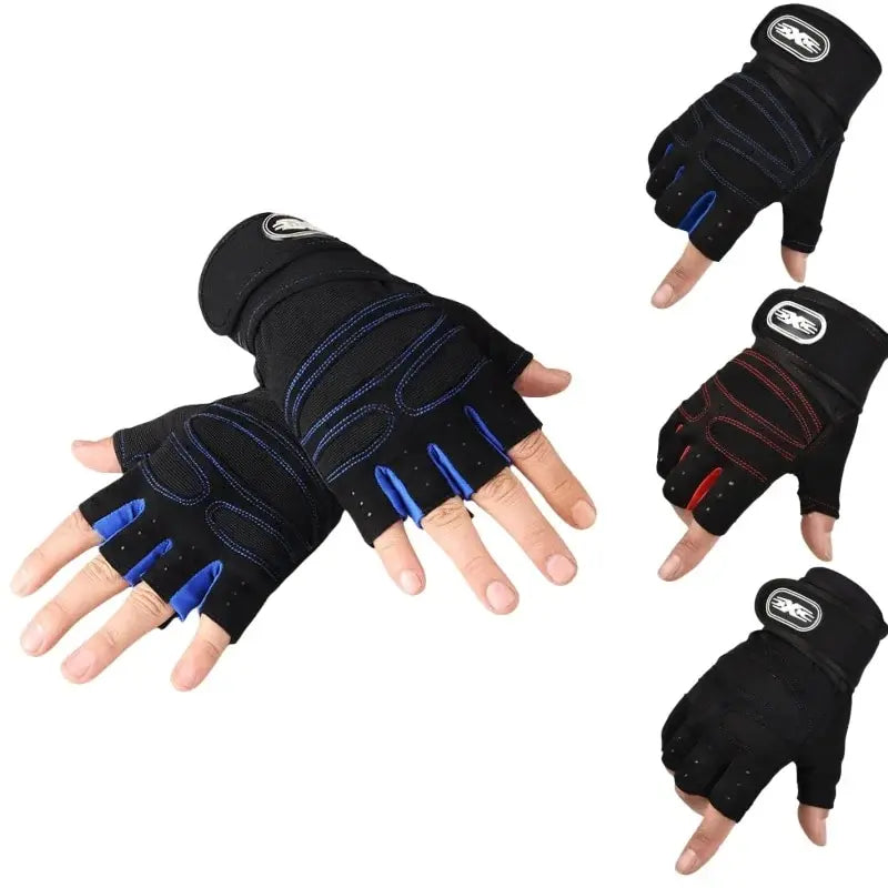 Unisex Half Finger Fitness Gloves Workout Training Wrist Guard Support - 1