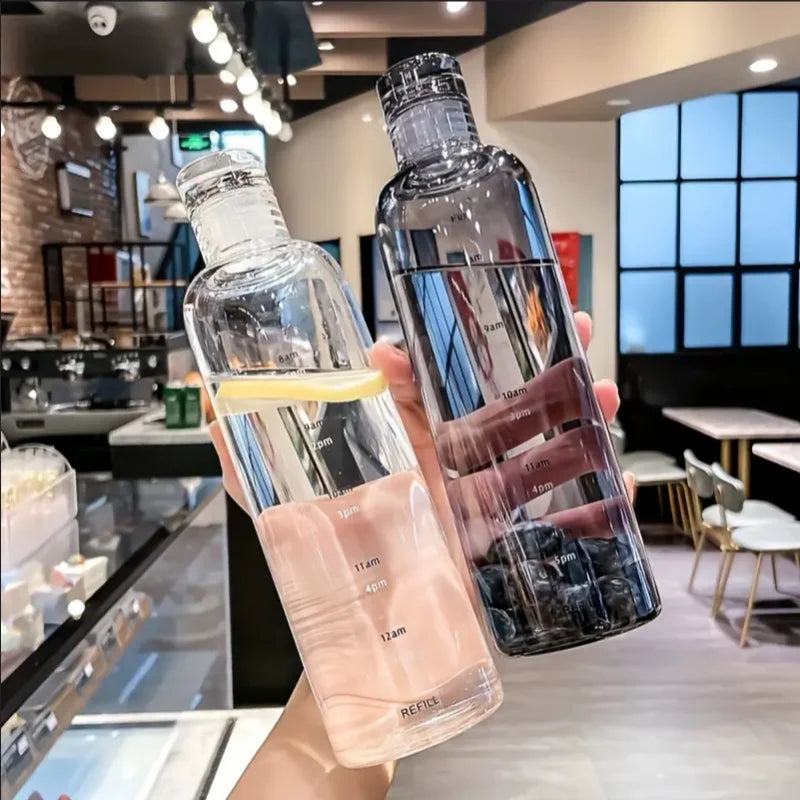 500ml Time Marker Water Bottle Leakproof Fitness Hydration Tracker