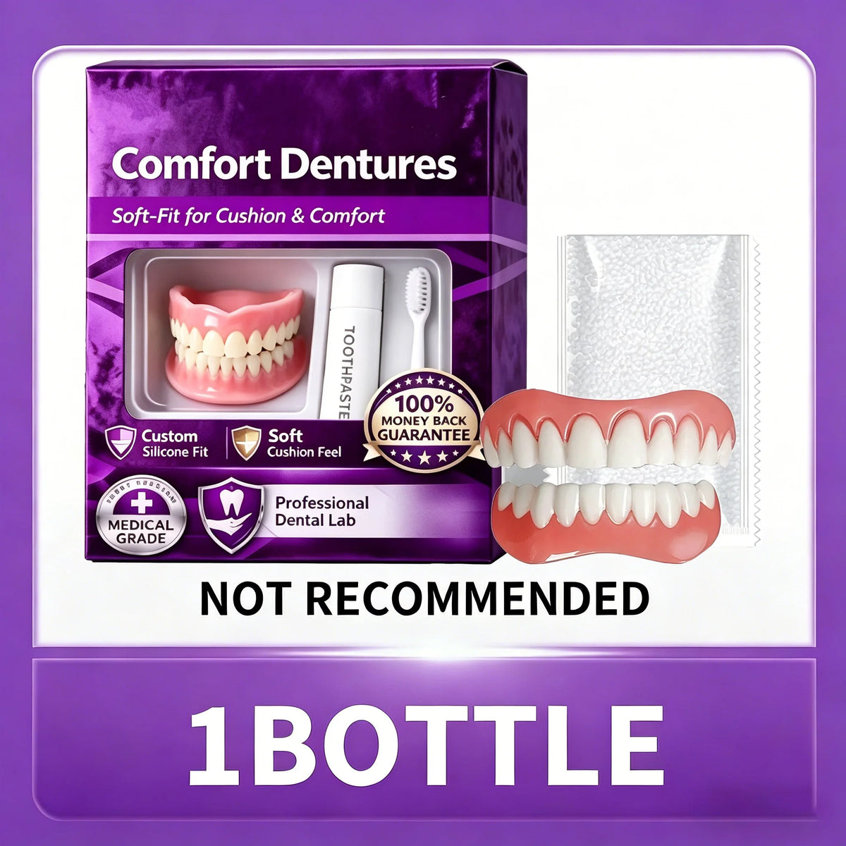Soft Silicone False Teeth Upper And Lower Cosmetic Dentures
