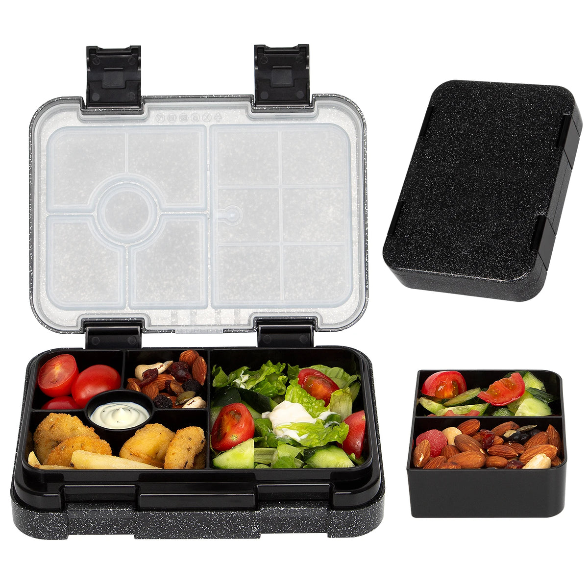 Kids Glitter Bento Lunch Box 5 Compartment Leakproof Food Container