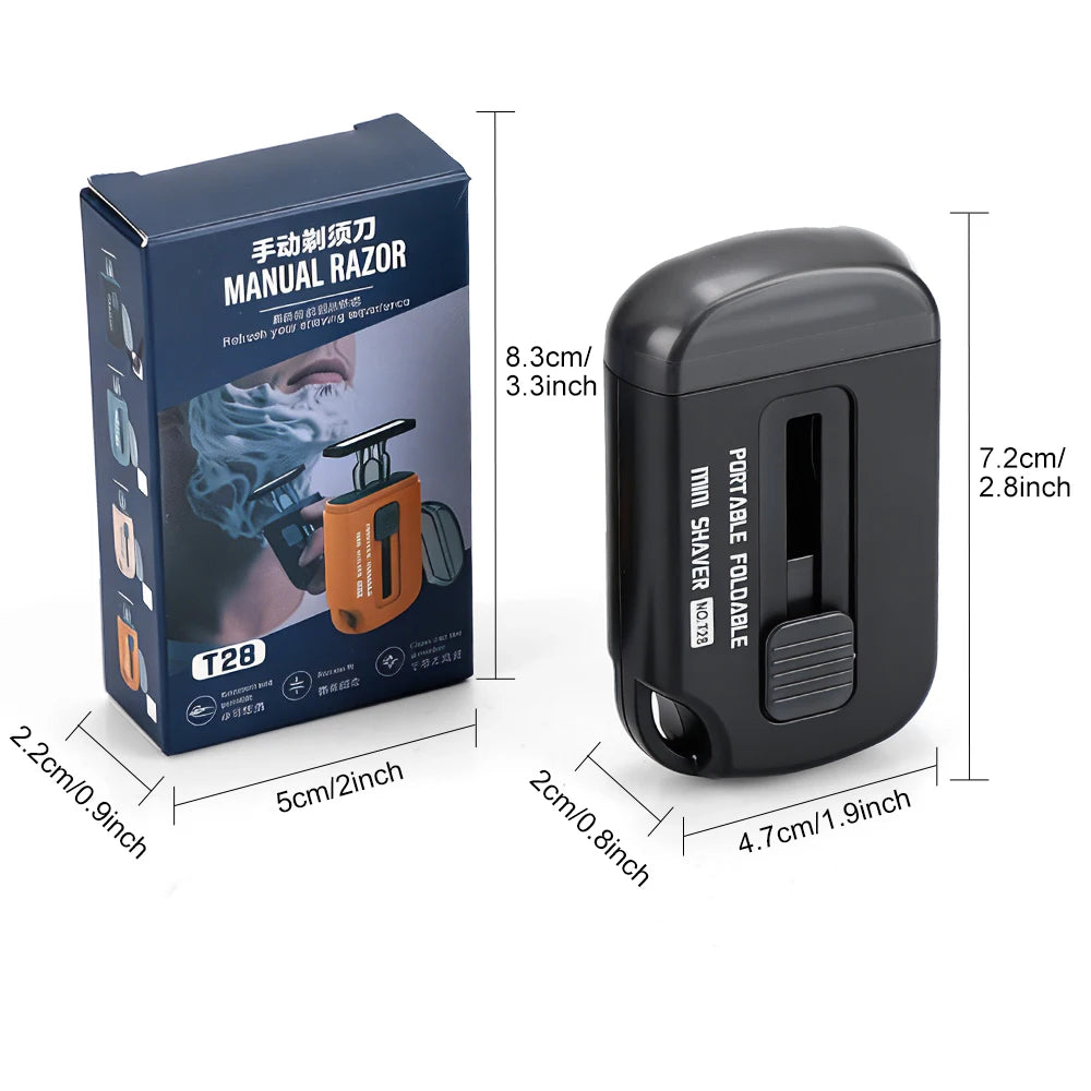 Mini Retractable Manual Travel Shaver Folding Portable Razor