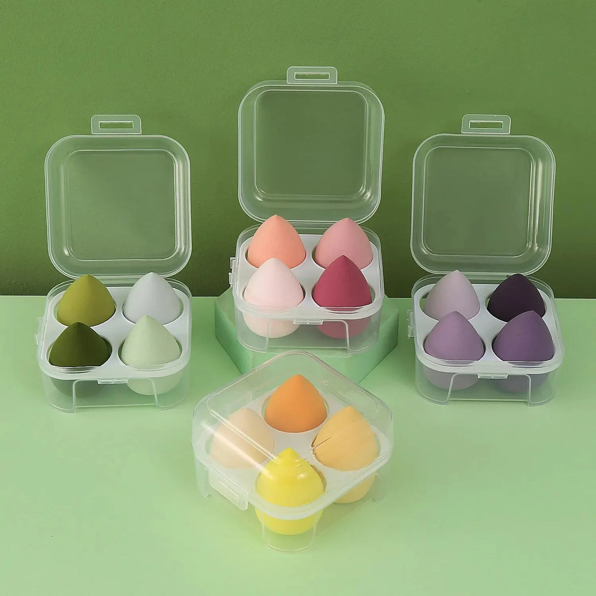 4-Piece Makeup Sponge Set Soft Beauty Blender with Storage Case