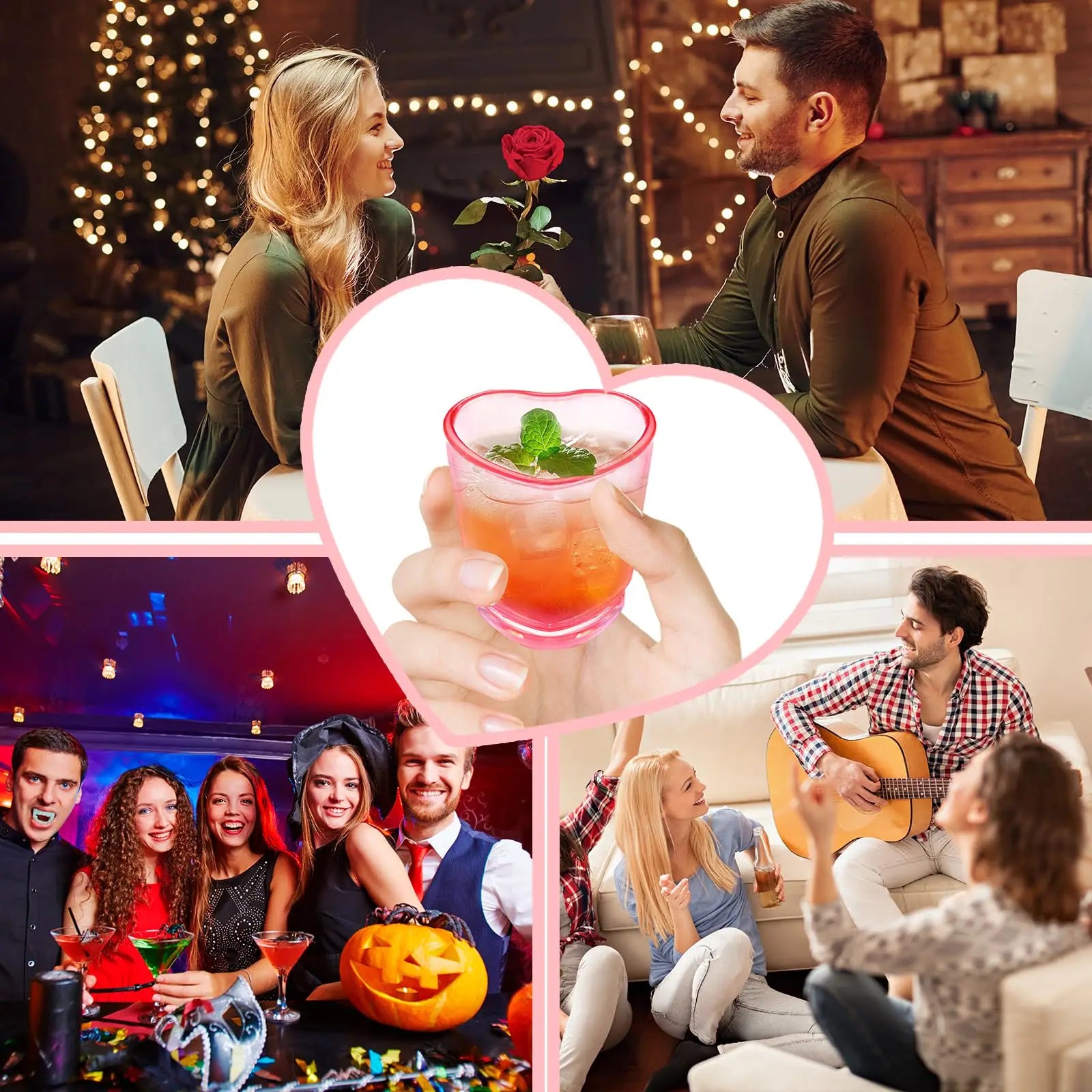 Heart Shaped Plastic Mini Wine Glasses for Romantic Parties and Events - 5