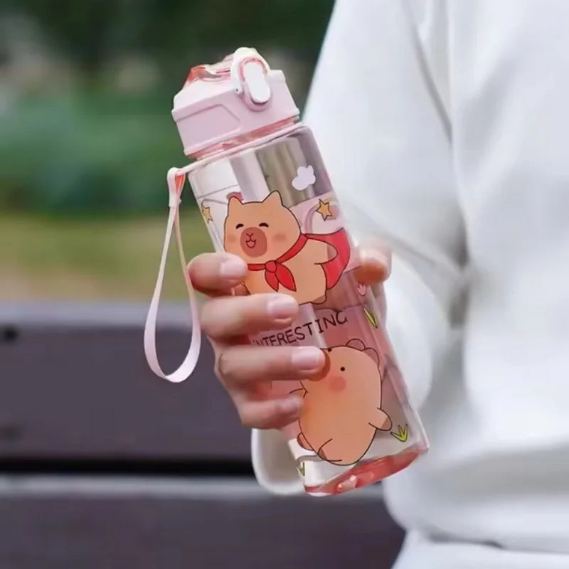 Capybara Water Bottle Leakproof Sippy Cup for Sports and Camping - 4