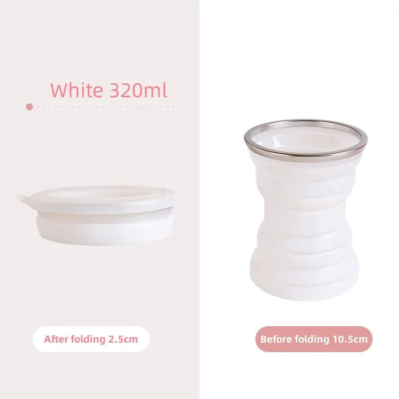 Portable Silicone Collapsible Cup Foldable Travel Mug with Lanyard - 27