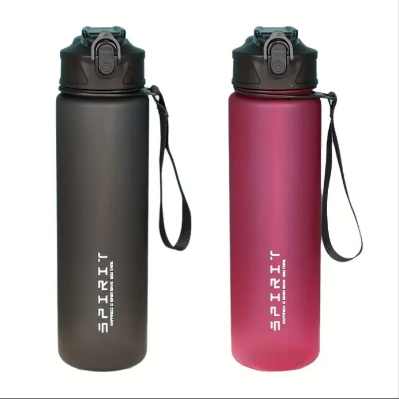 750ml Frosted Sports Water Bottle Leakproof BPA Free Gym Sport Cup