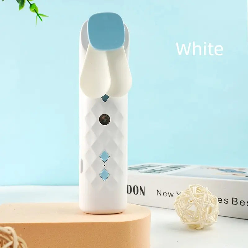 Portable 2-in-1 Handheld Mist Fan USB Rechargeable Cooling Face Steamer - 17