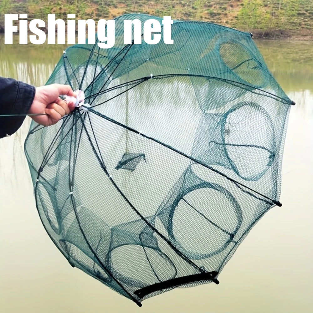 Foldable Fishing Net Trap Umbrella Style Minnow Crab Shrimp Catcher