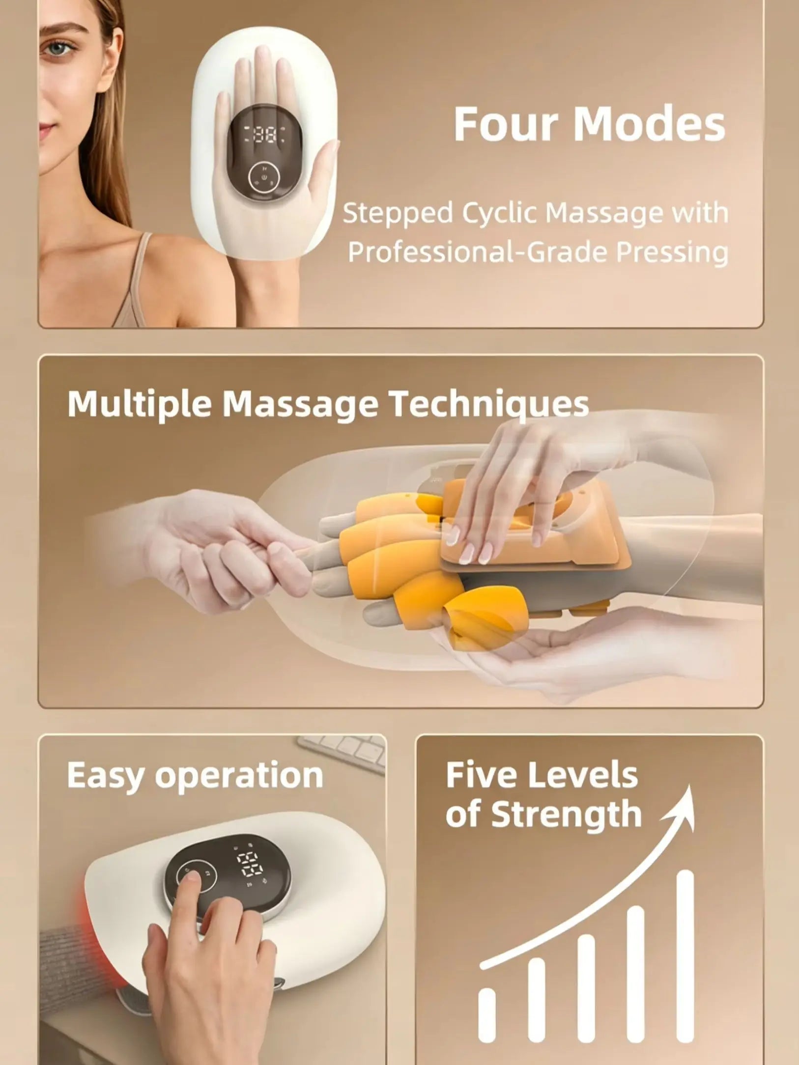 Hand Massager Finger Knuckle Stretching Deep Palm Kneading Machine - 9