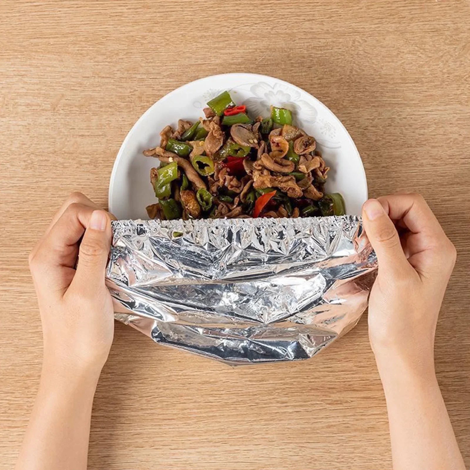 Reusable Aluminum Foil Food Covers Thermal Insulated Bowl Lid Set