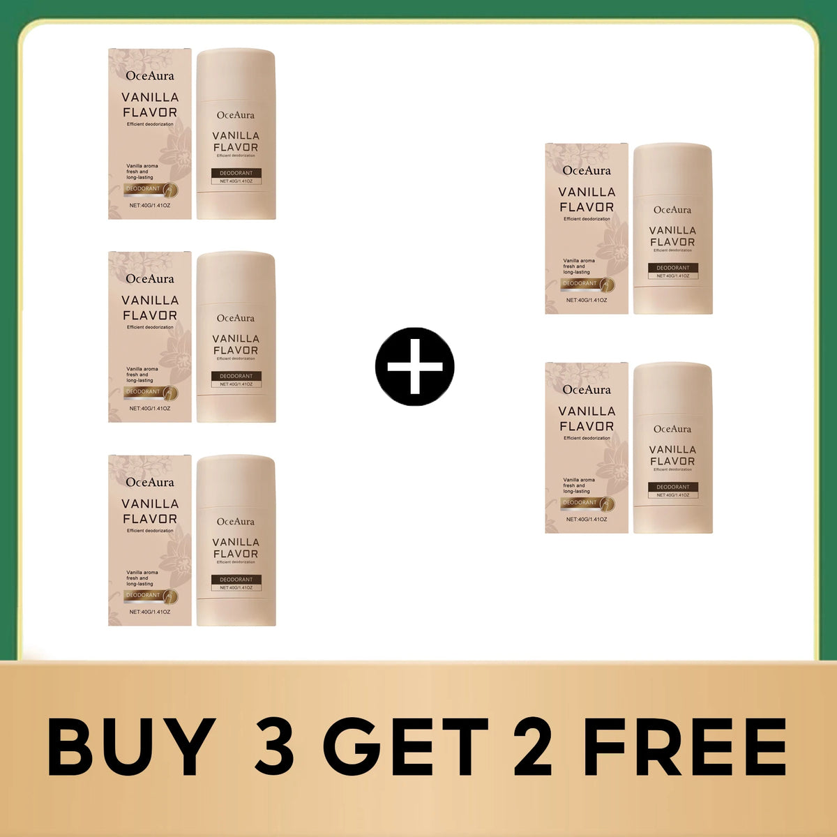 Vanilla Deodorant Stick Antiperspirant Body Odor Control Cream