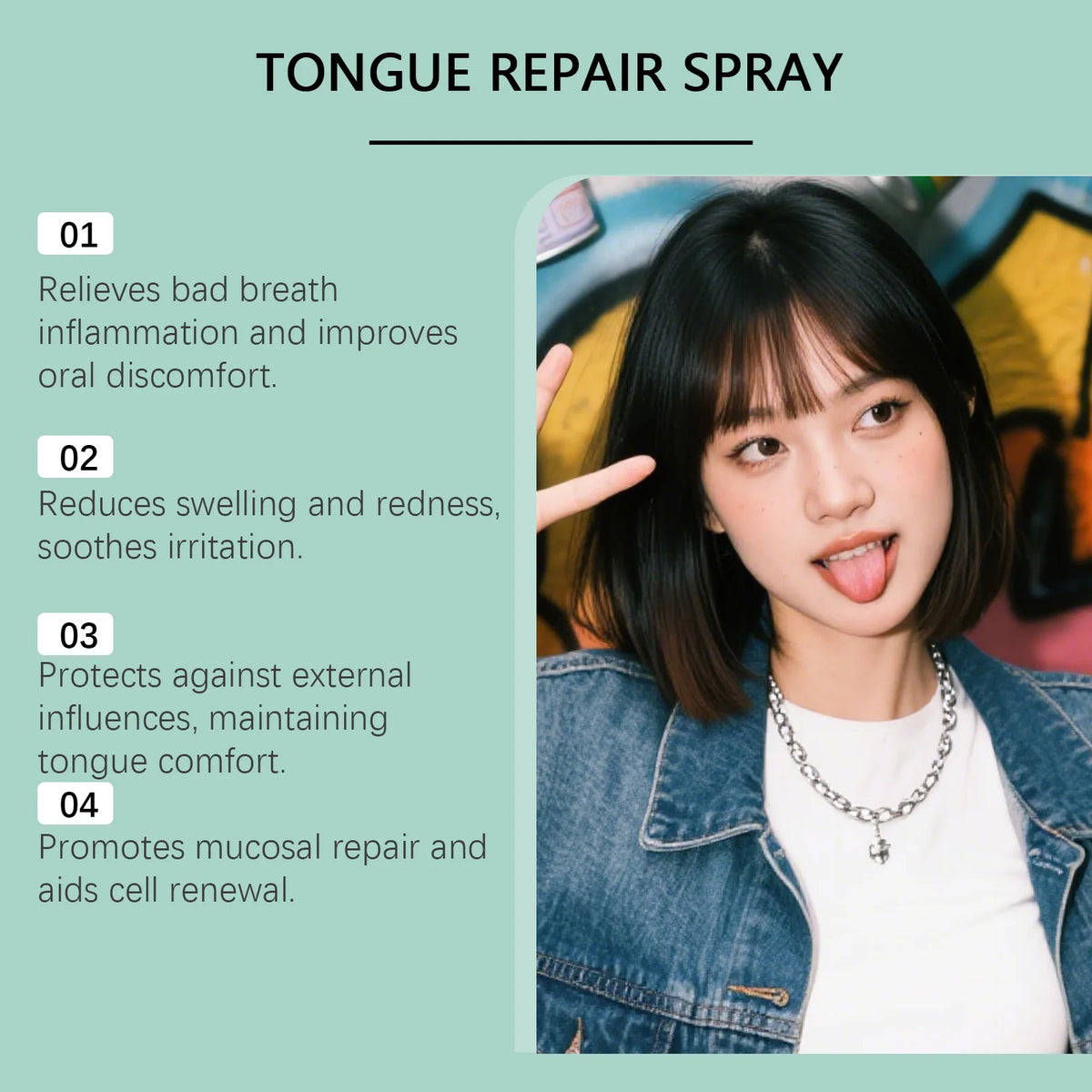 Tongue Repair Spray for Coated Tongue and Bad Breath Relief