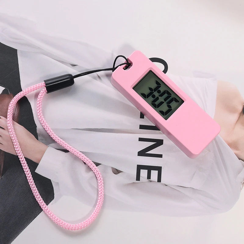 Portable LED Digital Keychain Clock Mini Silent Exam Study Timer - 8