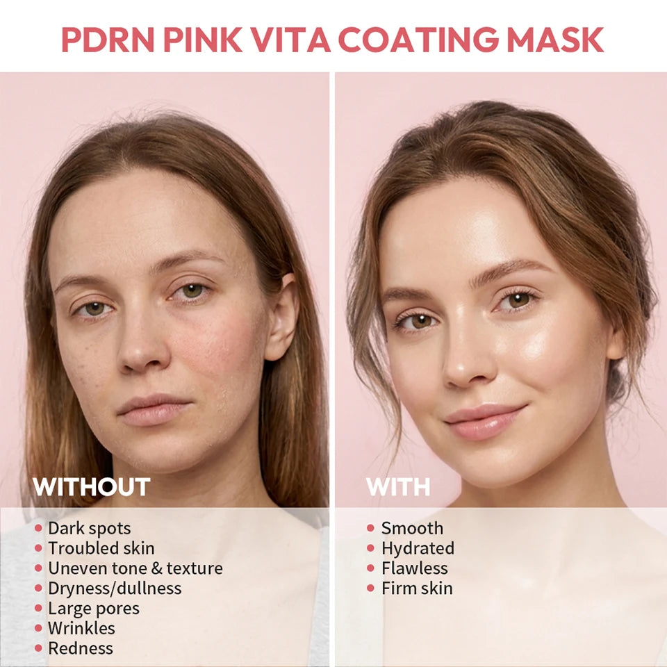 Korean Salmon DNA PDRN Pink Vitamin Hydrating Facial Sheet Mask