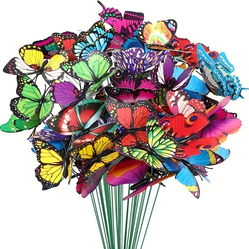 3D Artificial Butterfly Garden Stakes Waterproof Plant Pot Decorations - 9