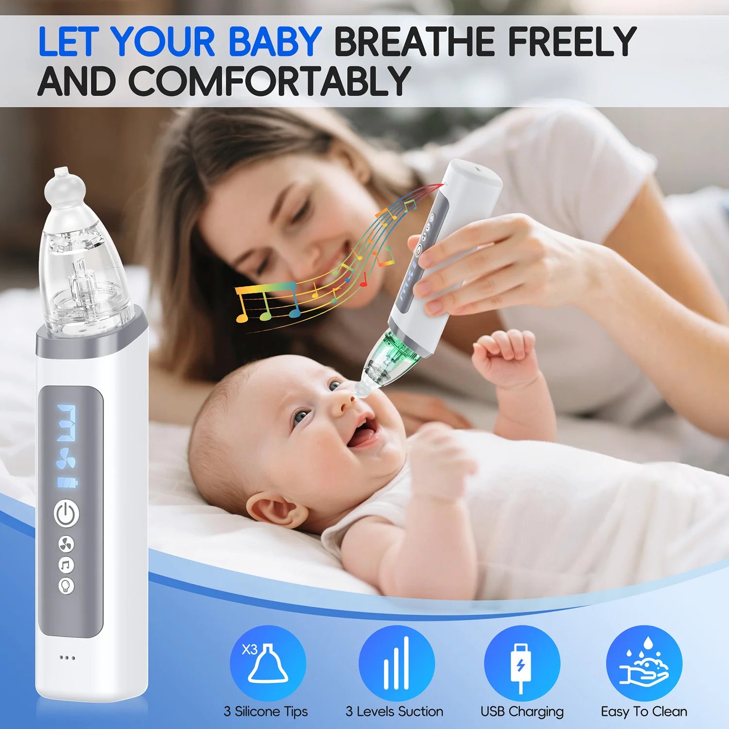 Electric Baby Nasal Aspirator Automatic Nose Cleaner Sucker - 7