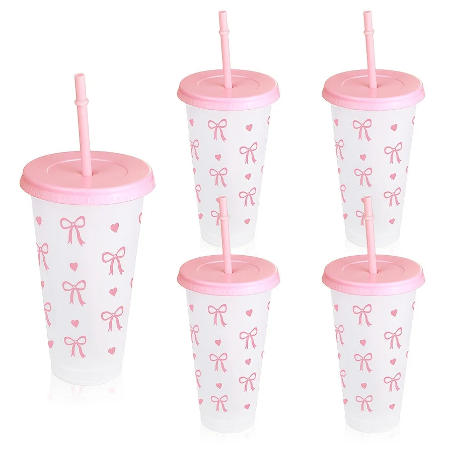 Reusable Glitter Tumbler Cups with Lids and Straws for Party Drinks - 6