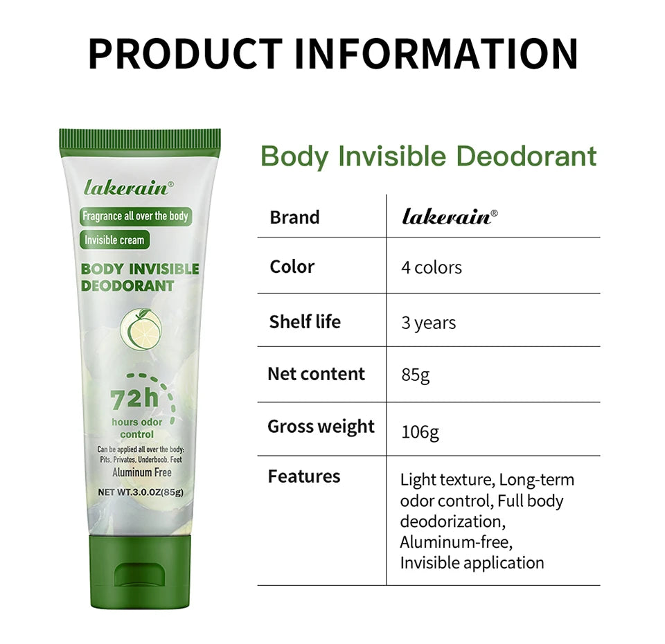 Mint Fragrance Long Lasting Odor Control Deodorant Cream