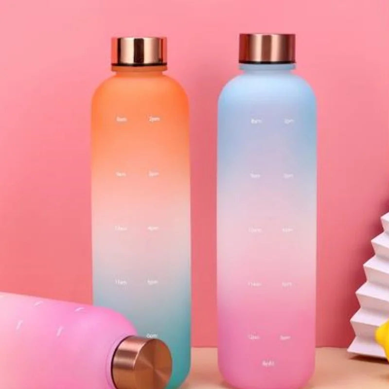 1000ml Gradient Sports Water Bottle Motivational Fitness Hydration Cup