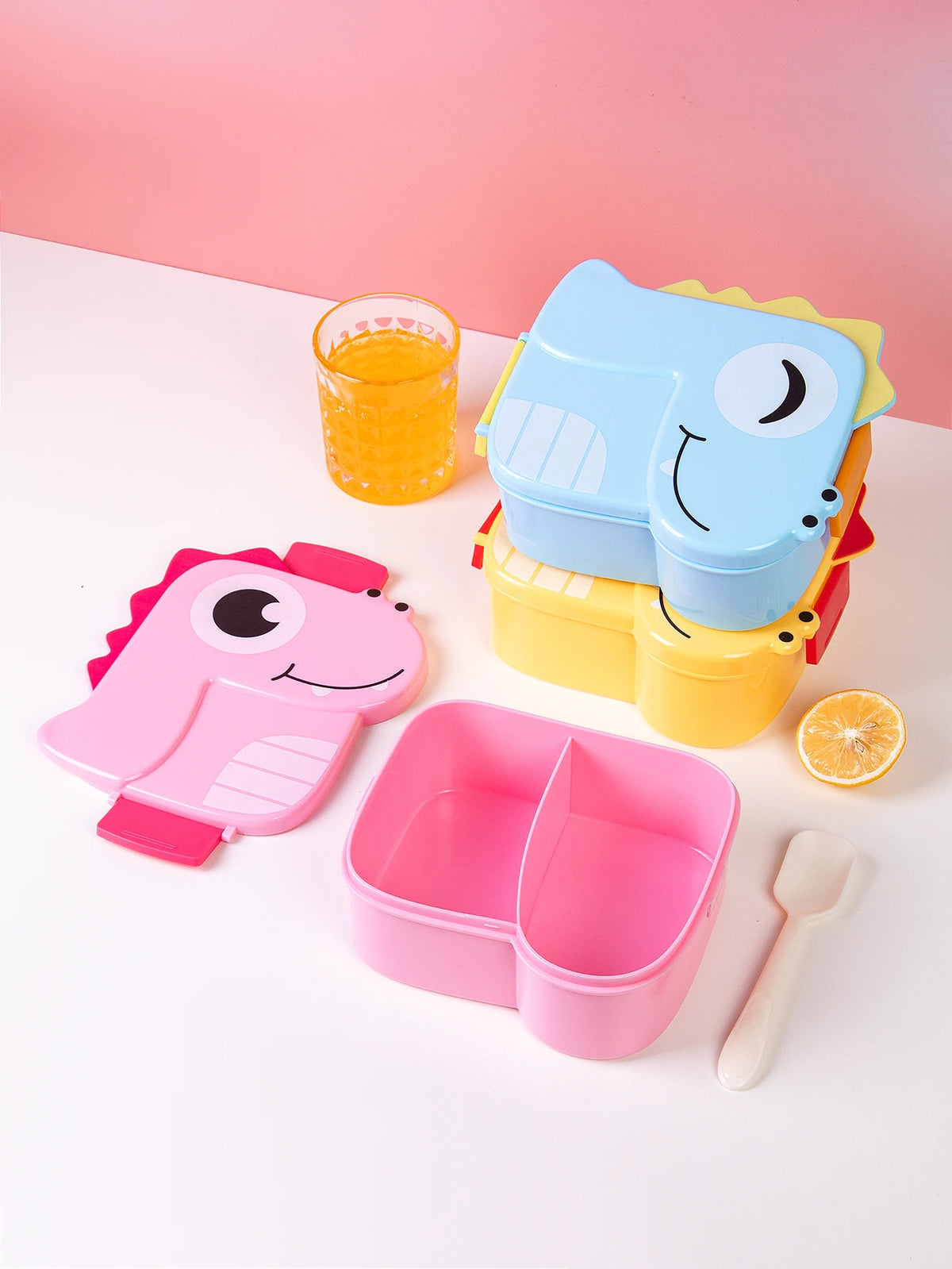 Cute Cartoon Dinosaur Lunch Box 1100ml Portable Bento Food Container