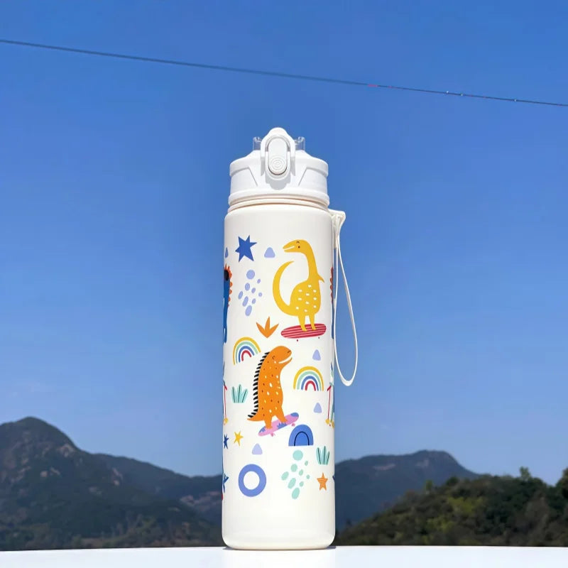 750ml Dinosaur Kids Water Bottle Leakproof Sippy Cup with Straw - 11