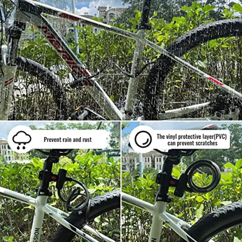 Heavy Duty Bike Lock Steel Cable Anti Theft Security Chain for Bicycle - 13