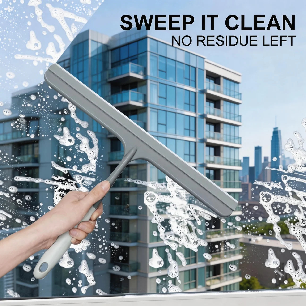 Silicone Squeegee Window Cleaner Multi-Purpose Glass Wiper Scraper Tool - 3