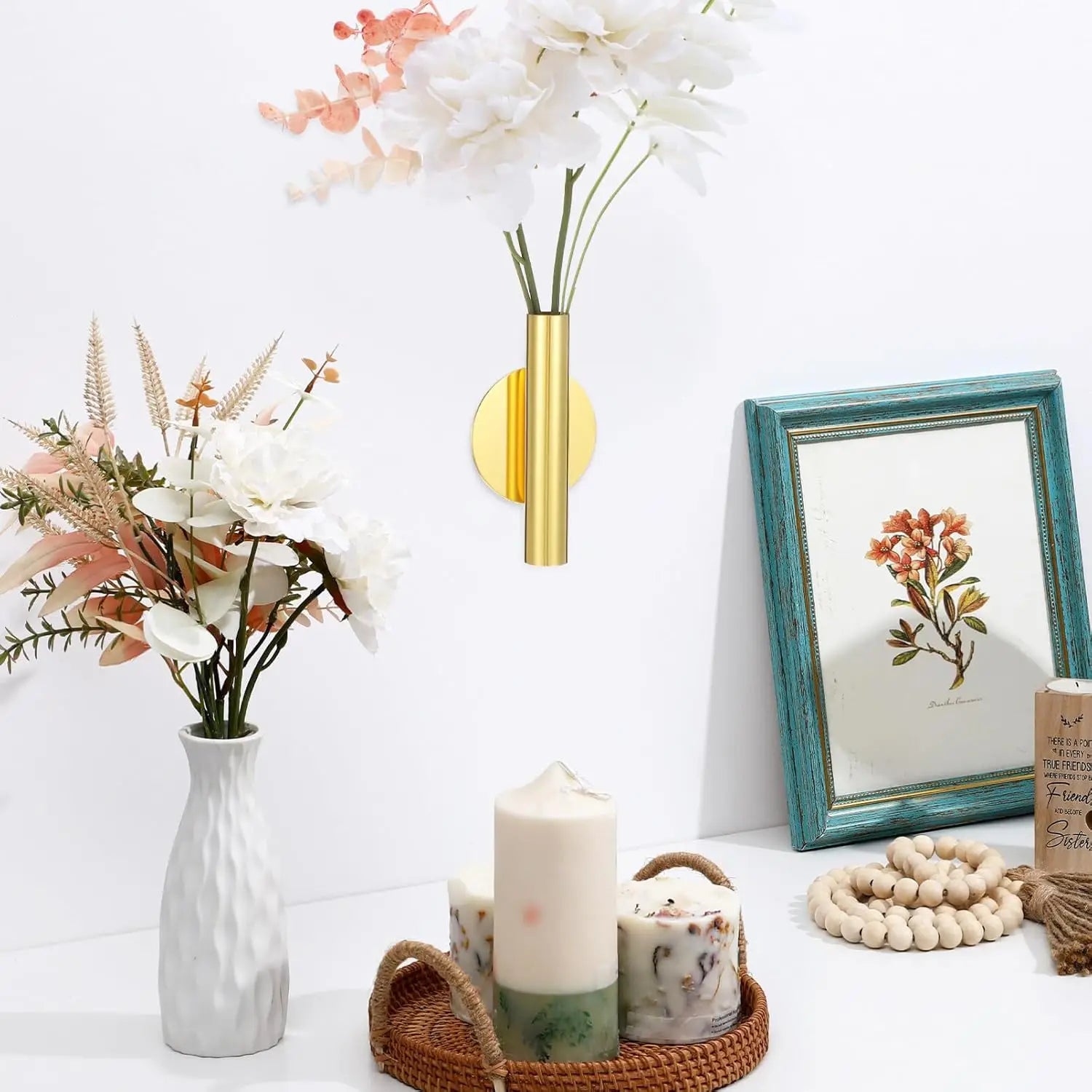 Modern Wall Mounted Metal Flower Vase Nordic Hanging Plant Holder Decor